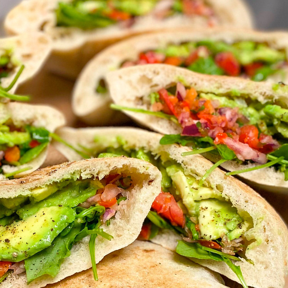 fresh white pitta sandwiches