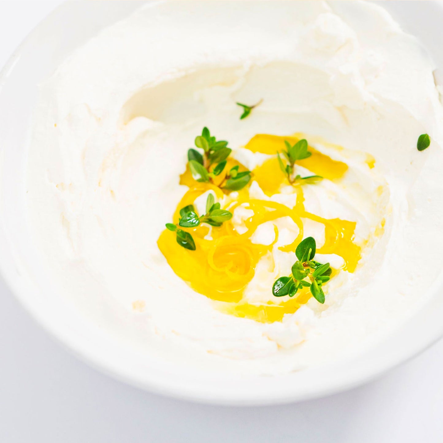 fresh labneh in a bowl