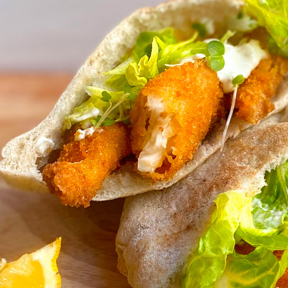 Freshly filled pitas