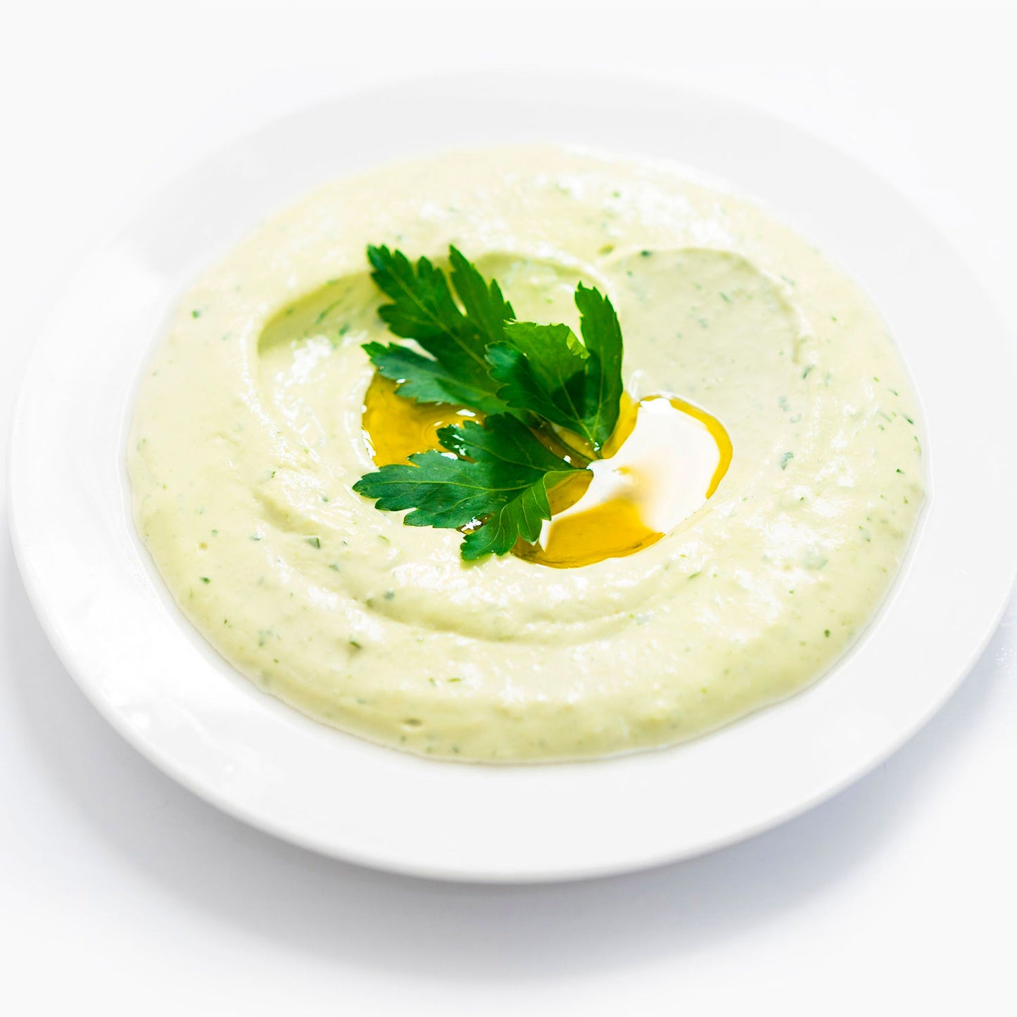 Green tahini in a bowl