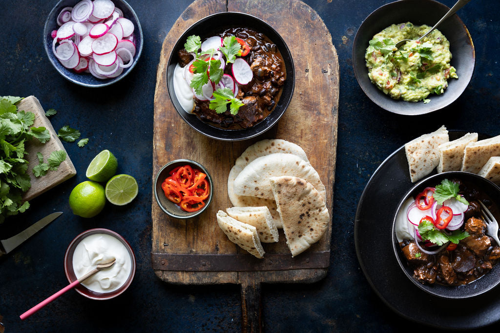 Mamoosh artisan pittas with spiced chilli beef