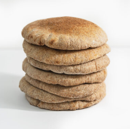 Artisan wholemeal pittas